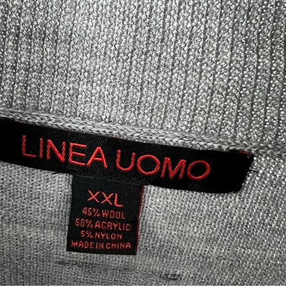 Linea Uomo sweater men's XXL wool blend rib knit turtleneck - Picture 5 of 7
